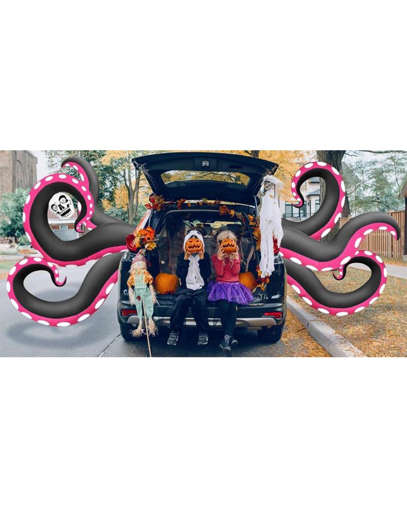 Six Scary Octopus Tentacles with Skull Halloween Car Inflatable 4m (DC PLUG)