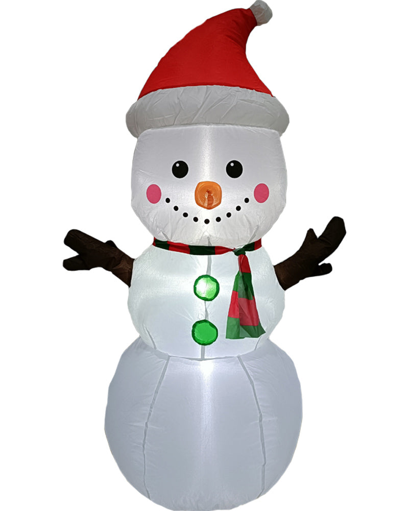 LED Snowman with Santa Hat Christmas Lawn Inflatable 1.2m