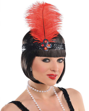 1920s Gatsby Girl Feather Headband