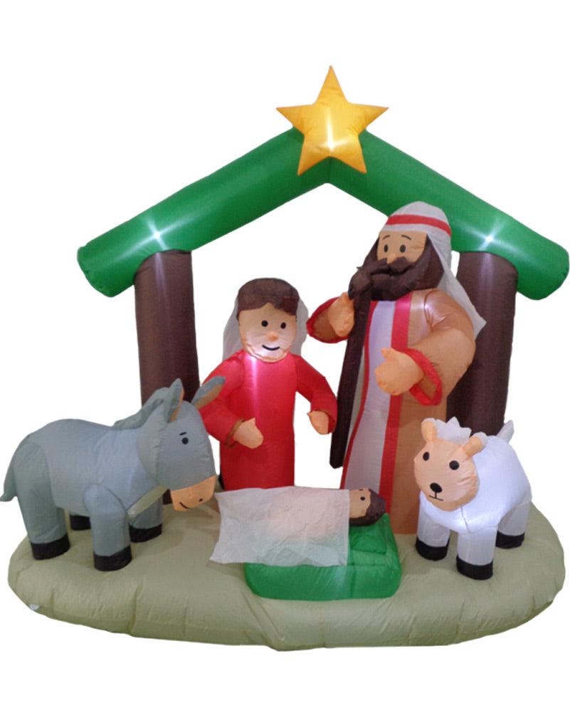 LED Nativity Scene Christmas Lawn Inflatable 2.1m