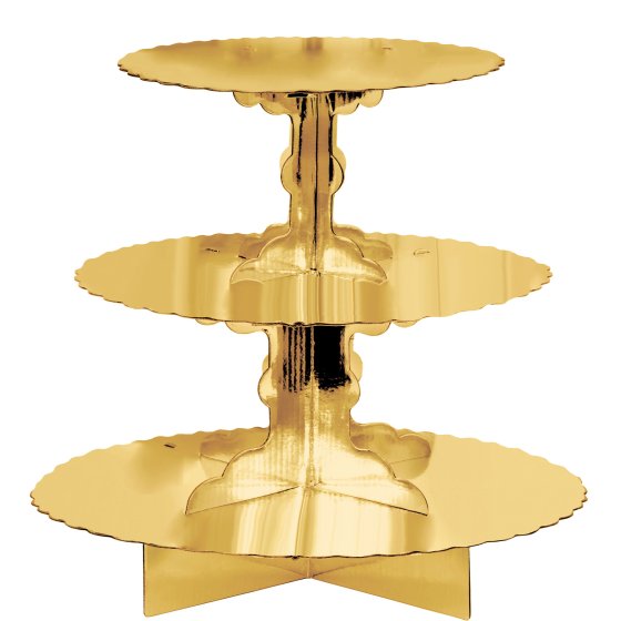 Cupcake 3 Tier Treat Stand Gold