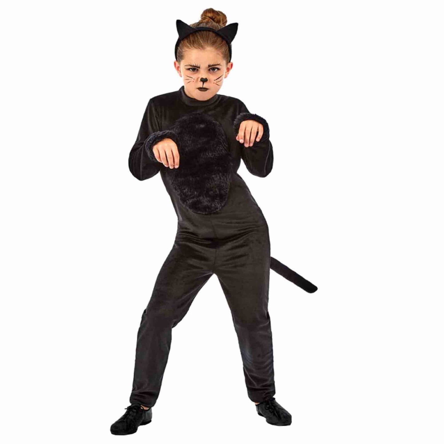 Black Cat Girls Costume 10-12 Years