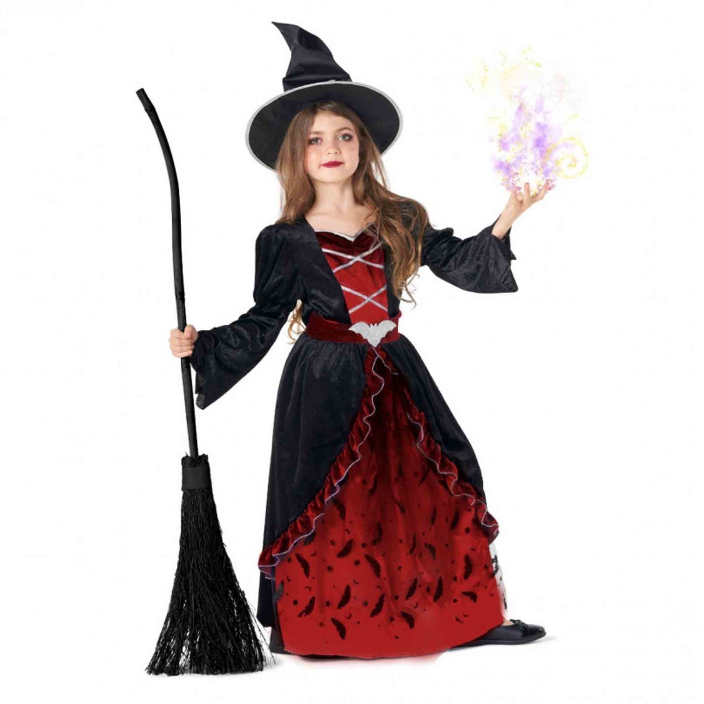 Red Bat Witch Girls Costume 4-6 Years