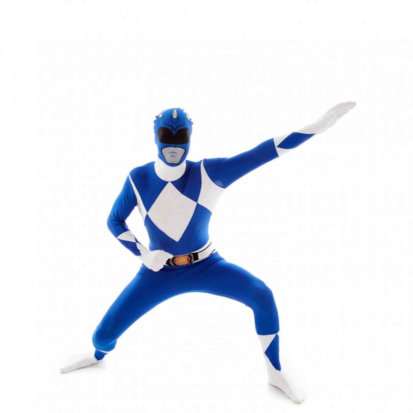 Blue Power Rangers Morphsuit Adult Costume Medium