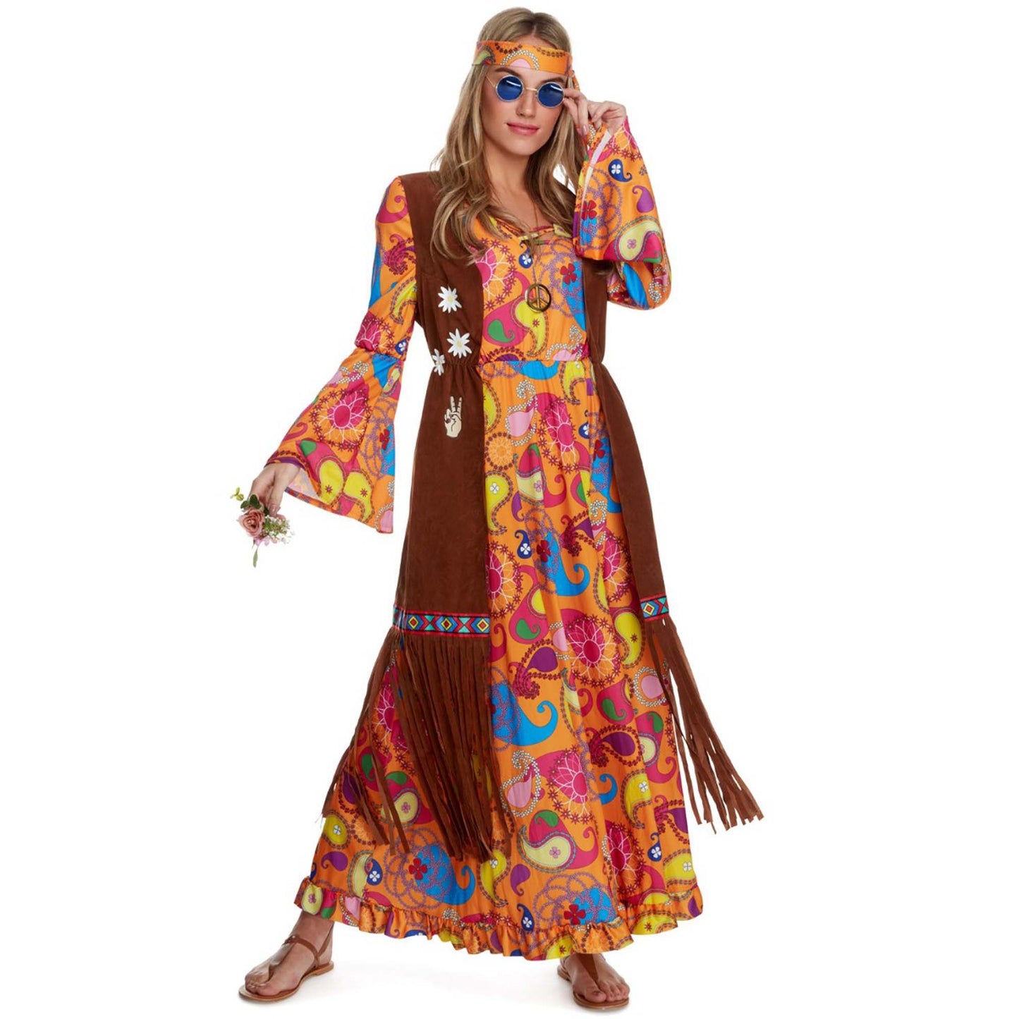 Long Hippie Womens Costume Size 20-22