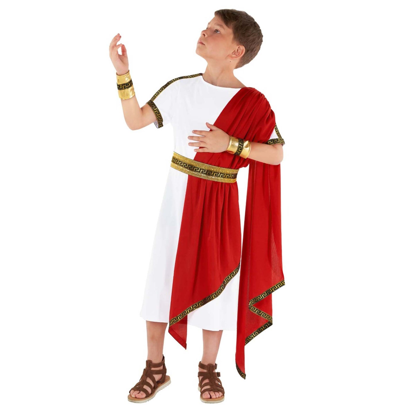 Roman Toga Red Boys Costume 10-12 Years