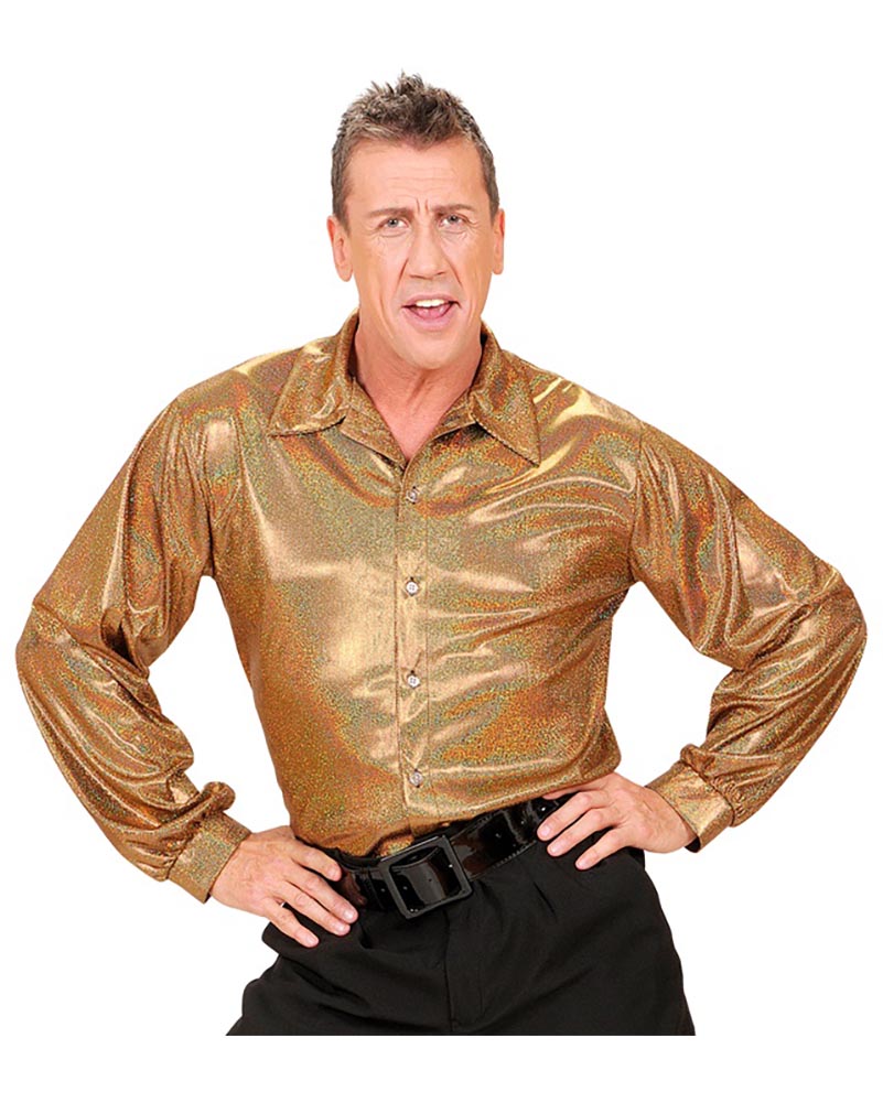 70s Disco Gold Mens Shirt