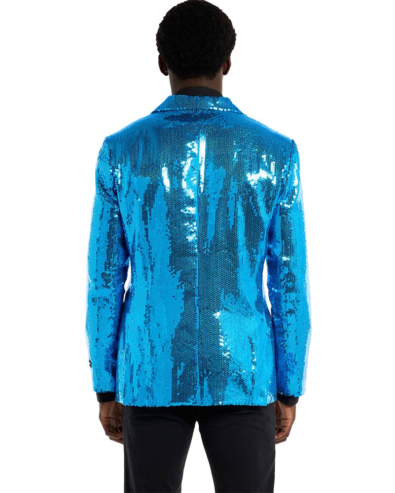 70s Sequins Blue Mens Suitmeister Jacket