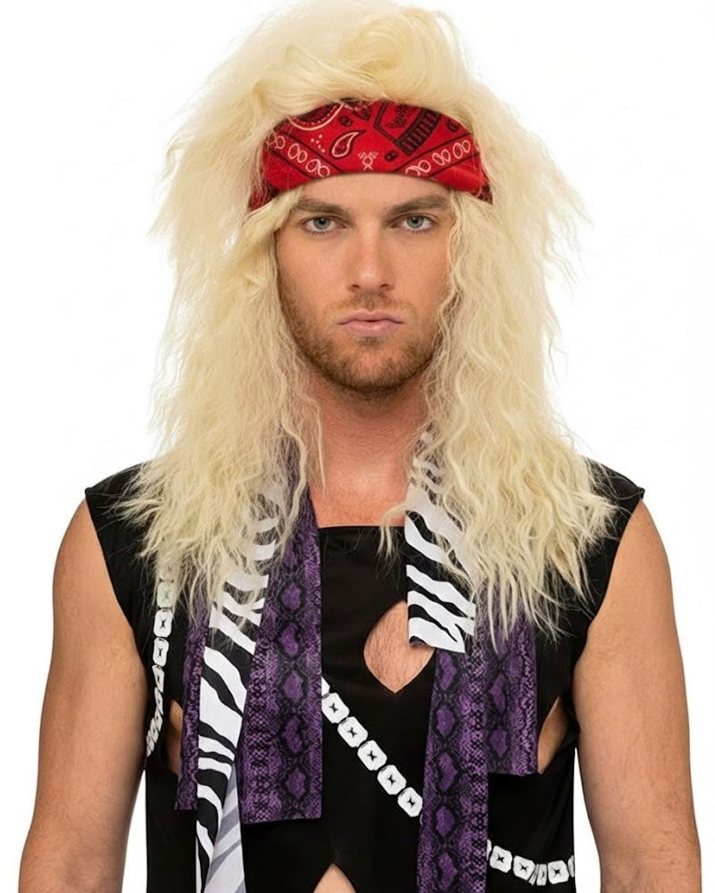 80s Rocker Big Hair Deluxe Long Blonde Wig