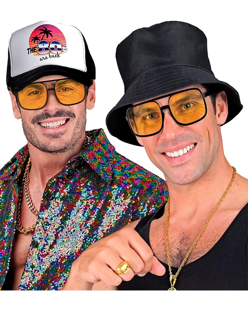 90s Hip Hop Glasses with Yellow Lenses
