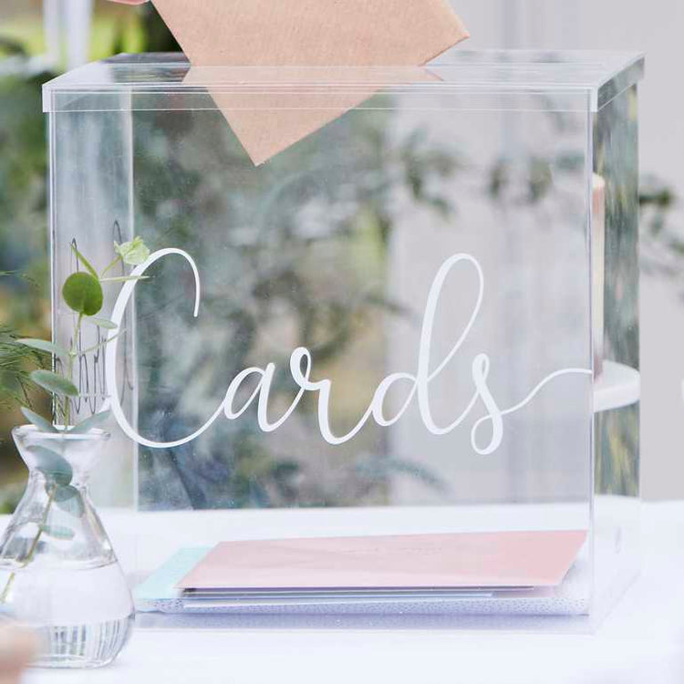 Botanical Wedding Card Box Acrylic