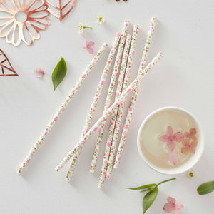 Ditsy Floral Straws Floral Pack of 25