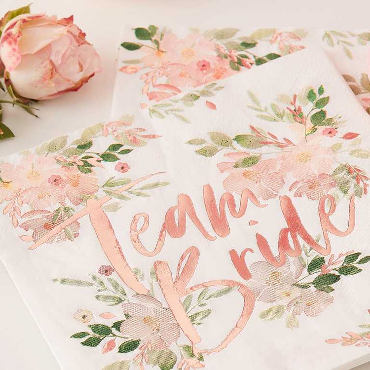 Floral Hen Party Team Bride Lunch Napkins Pack of 16