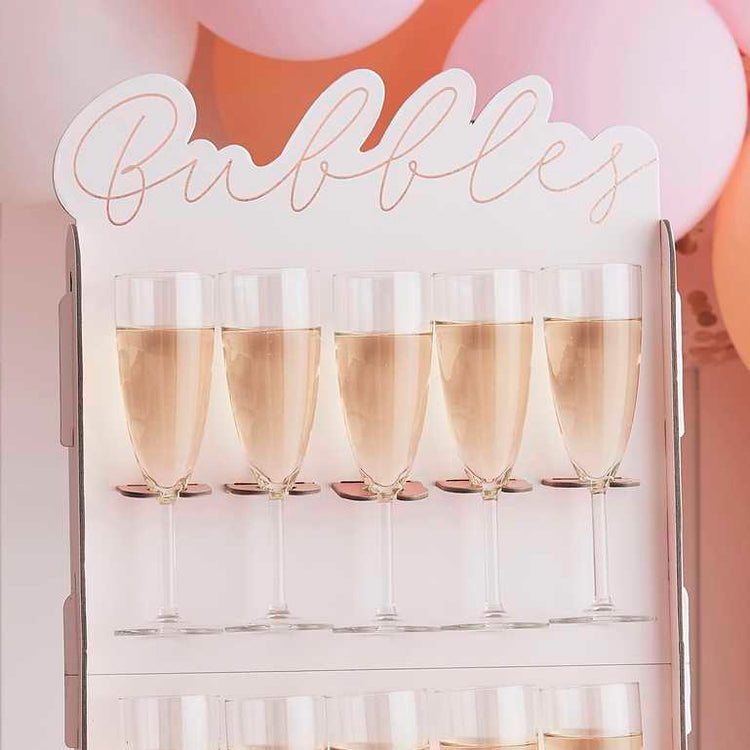 Hen Party Rose Gold Foiled and Blush Cut Out Prosecco Wall