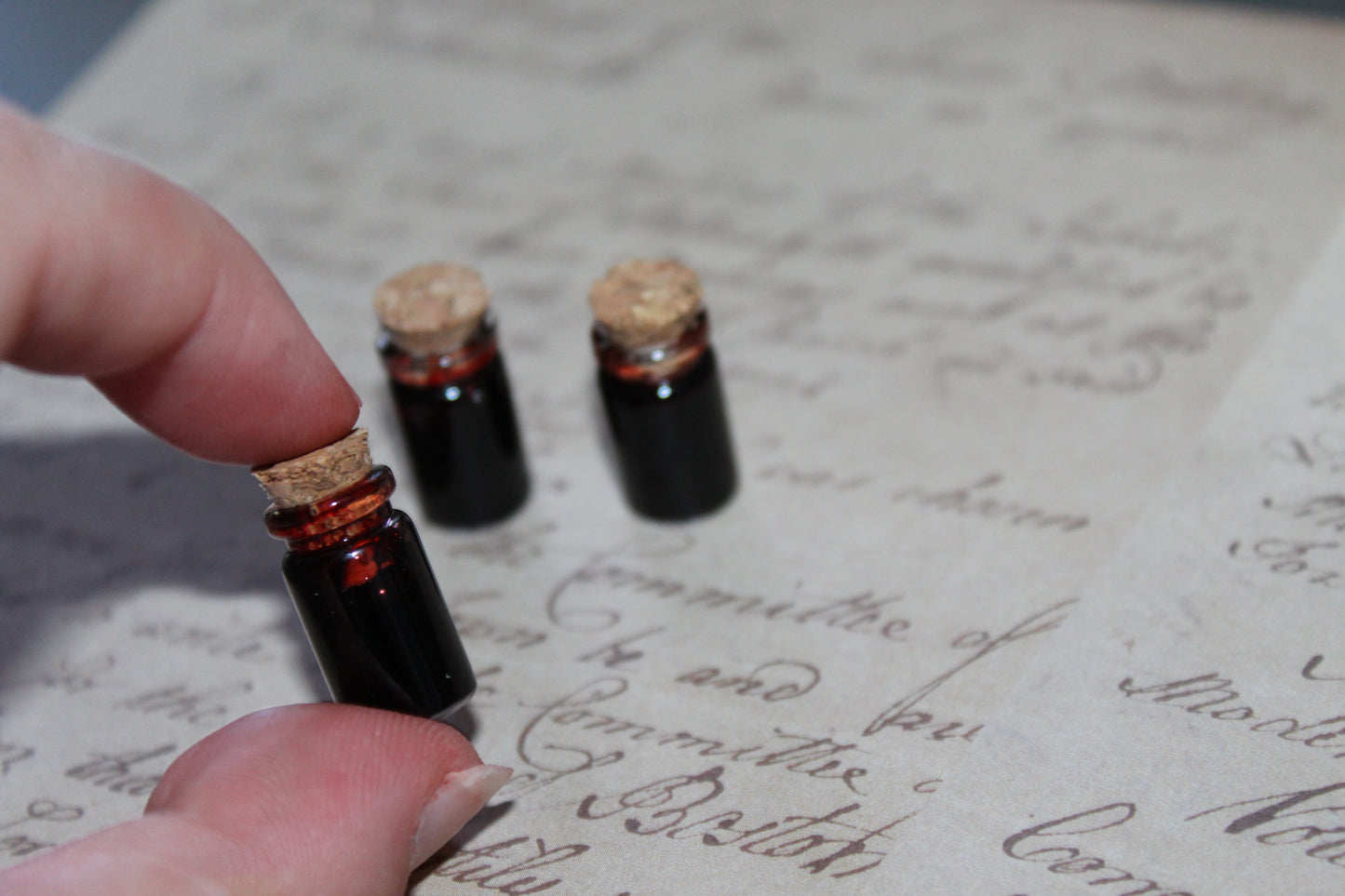 Fake Blood Pathology Mini Specimen Vials Pack of 3
