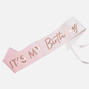 Mix It Up Rose Gold Foiled Pink Ombre Its My Birthday Sash