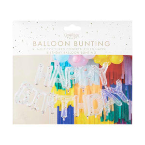 Mix It Up Balloon Bunting Brights Confetti Clear Foil Pack of 13