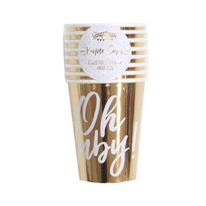 Oh Baby! Paper Cups Gold Pack of 8
