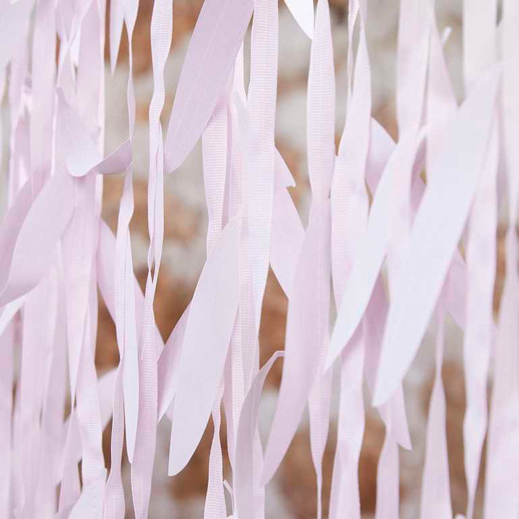 A Touch of Pampas Blush Pink Leaf Ribbon Backdrop