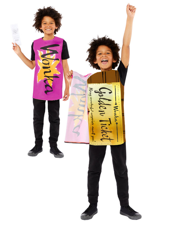 Roald Dahl Charlie and the Chocolate Factory Golden Ticket Kids Costume