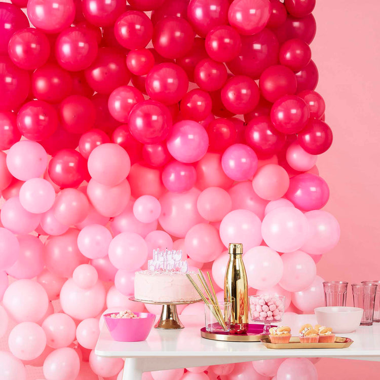 Star Gazer Birthday Balloon Wall Ombre Pink Pack of 213
