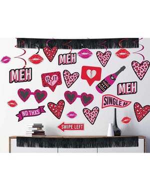 Anti Valentines Day Room Decorating Kit Pack of 22