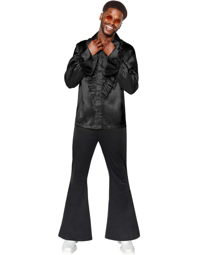 70s Disco Black Mens Flares
