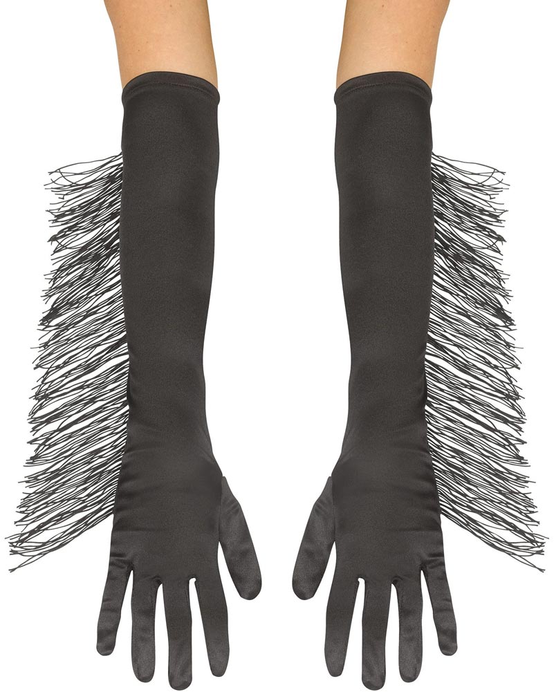 Black Fringe Gloves