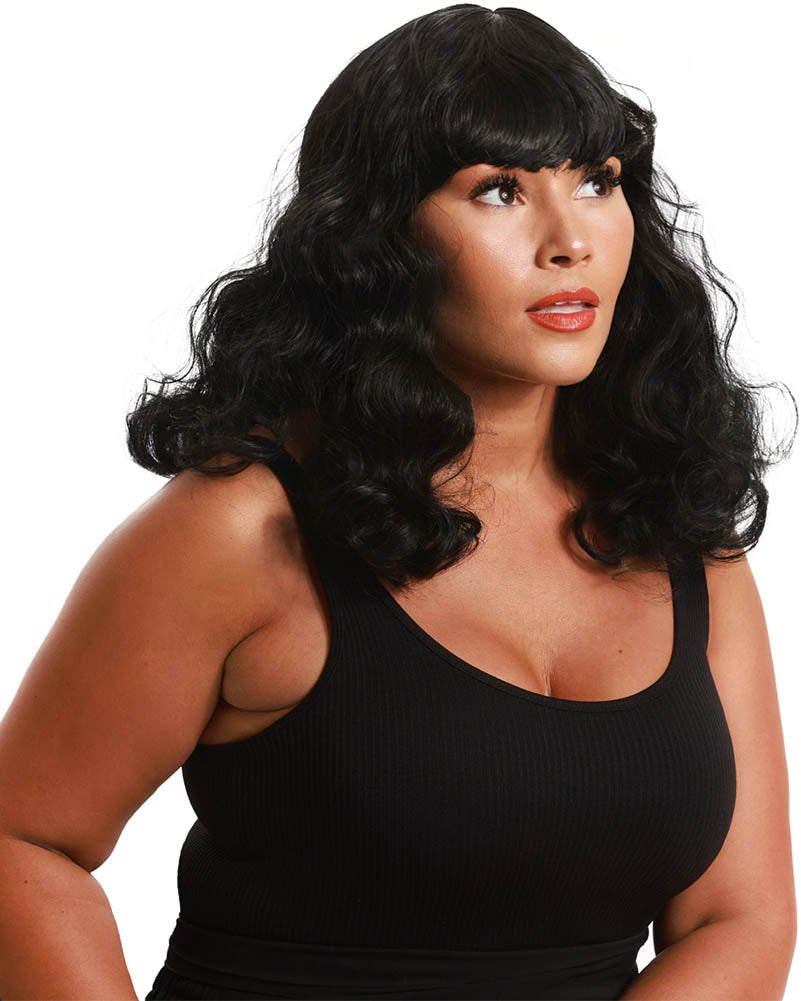 50s Viva Bella Long Black Deluxe Wig