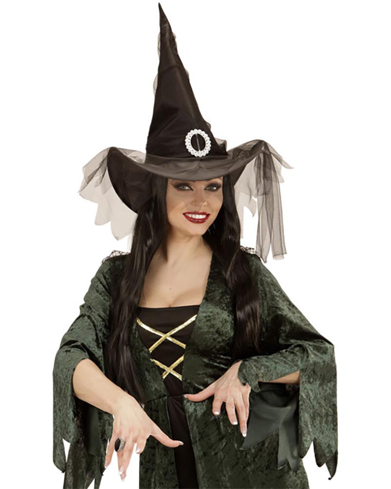 Black Witch Hat with Tulle