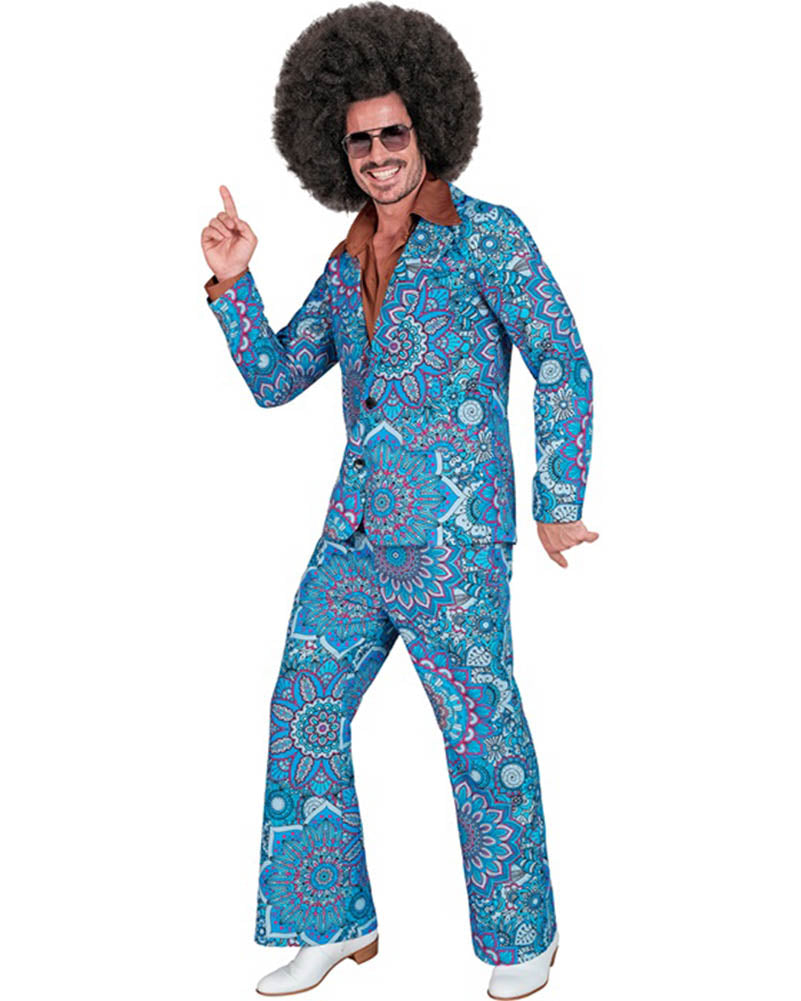 Blue Mandala 60s Fashion Mens Costume