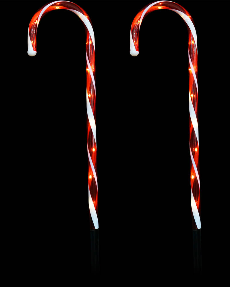Candy Cane Solar Path Stakes Pack of 4