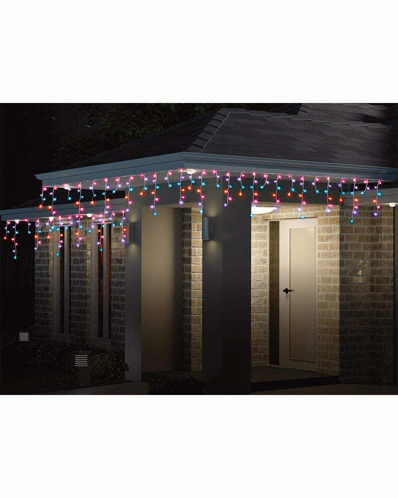 Carnival Coloured Icicle Lights 400 Piece Solar LED Lights