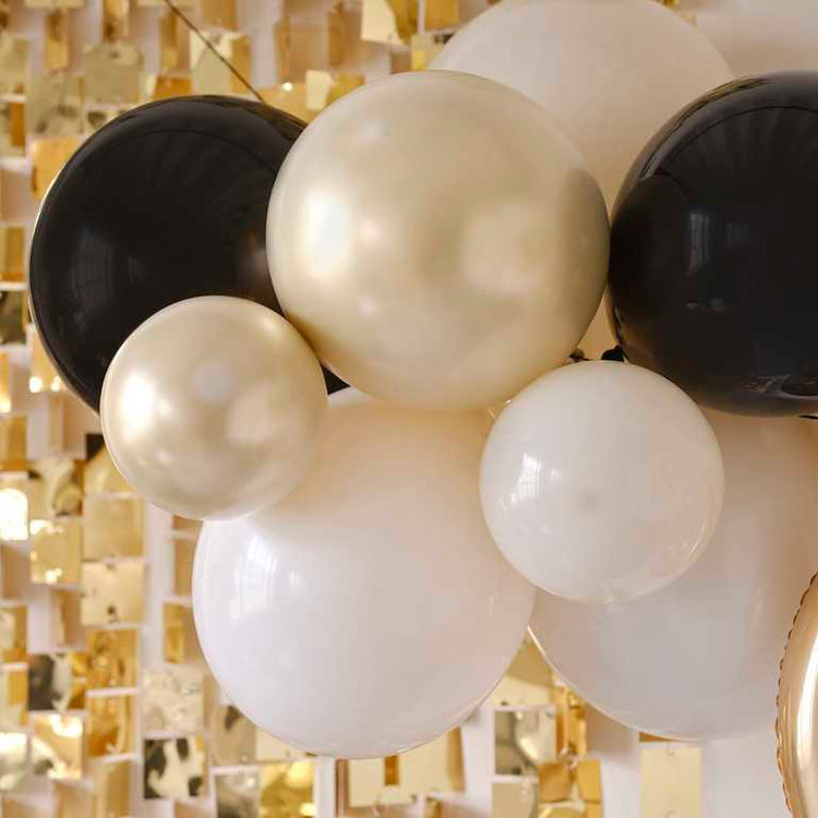 Champagne Noir 60th Birthday Milestone Balloon Bunting Decoration