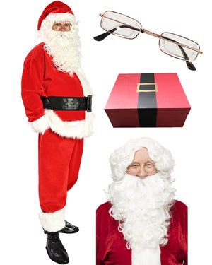 Complete Premium Velvet Santa Plus Size Suit Christmas Bundle