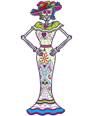Day of the Dead Female Skeleton Jointed Cutout 1.2m