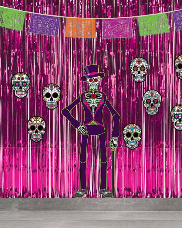 Day of the Dead Male Skeleton Jointed Cutout 1.2m