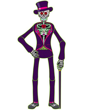 Day of the Dead Male Skeleton Jointed Cutout 1.2m