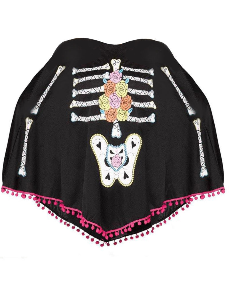 Day of the Dead Skeleton Poncho Adult Costume