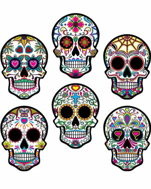 Day of the Dead Sugar Skull Cutouts Pack of 6