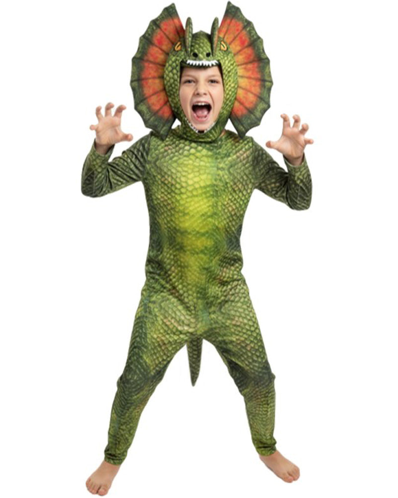 Dilophosaurus Green Jumpsuit Kids Costume