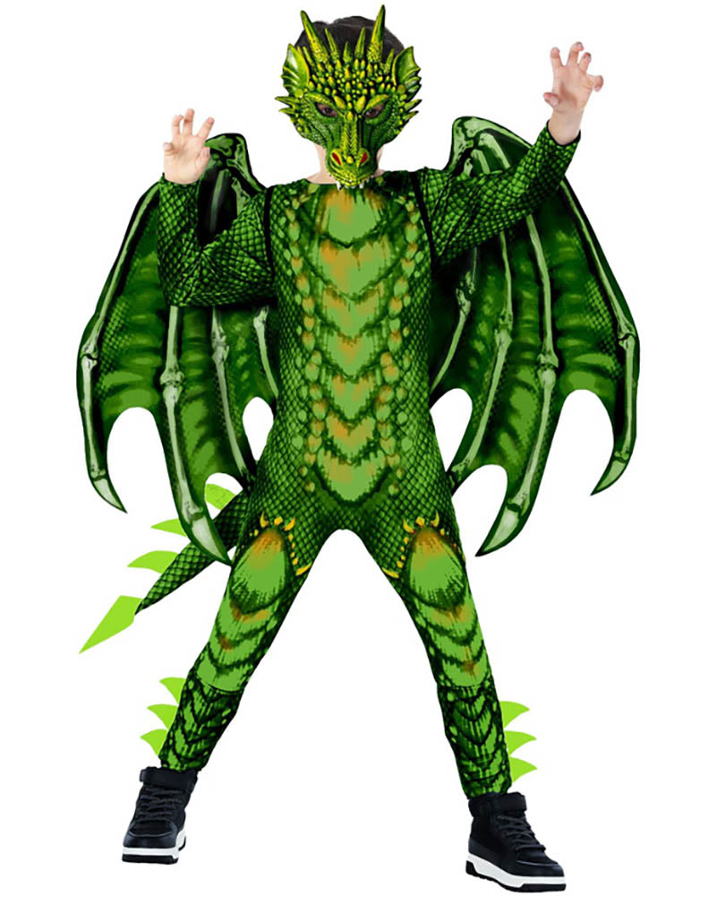 Dragon Jumpsuit Green Kids Costume