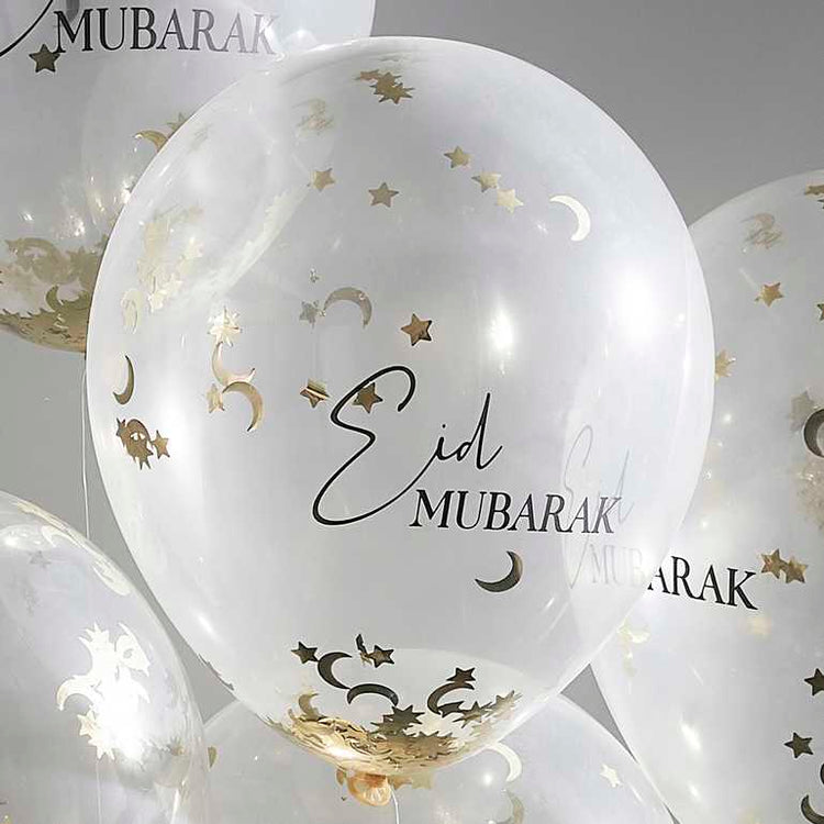 Eid Balloon Bundle Mubarak Printed Confetti Balloons