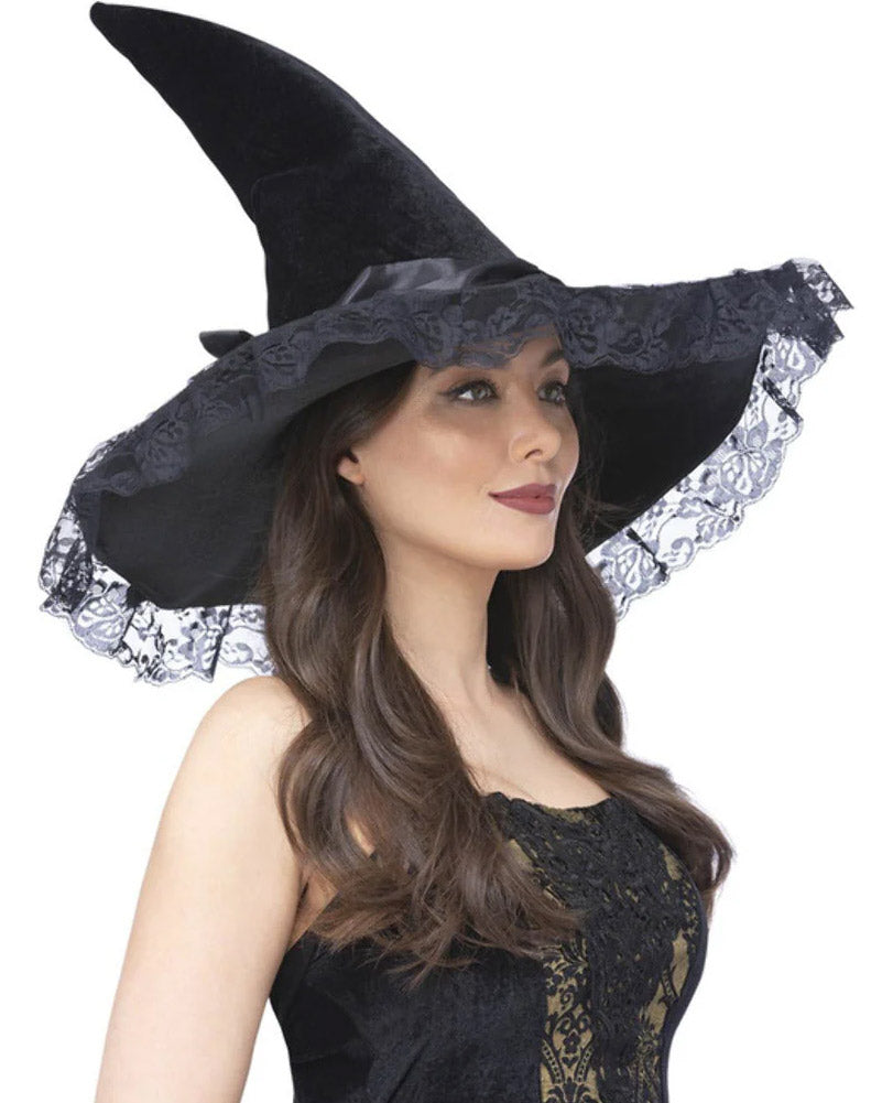 Enchantress Black Lace Witch Hat