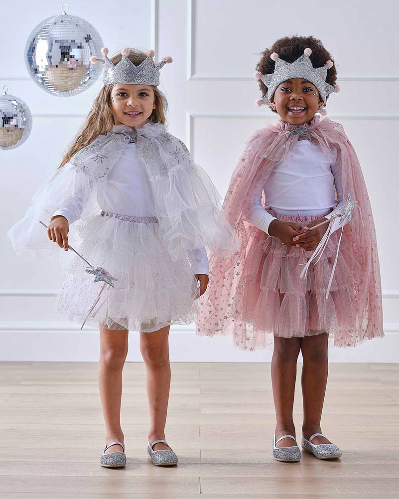 Fairy Princess White & Silver Sparkle Cape