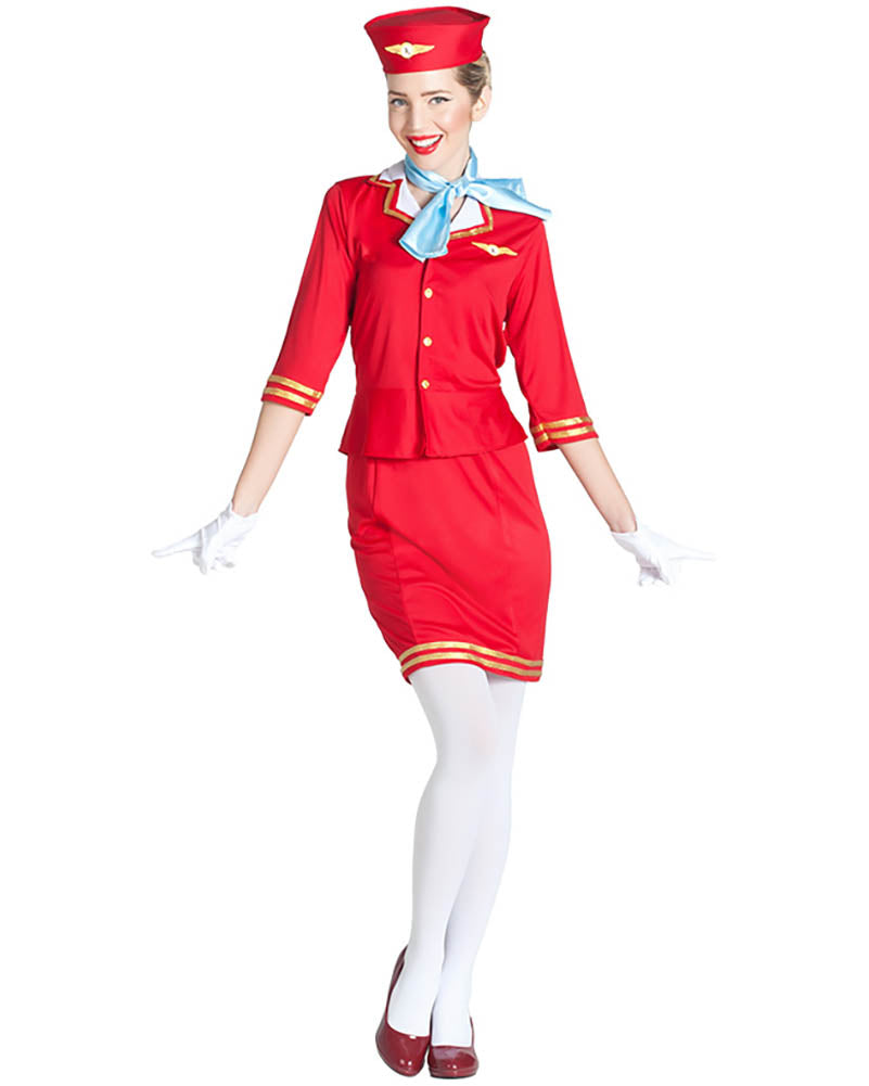Flight Attendant Linda Womens Costume