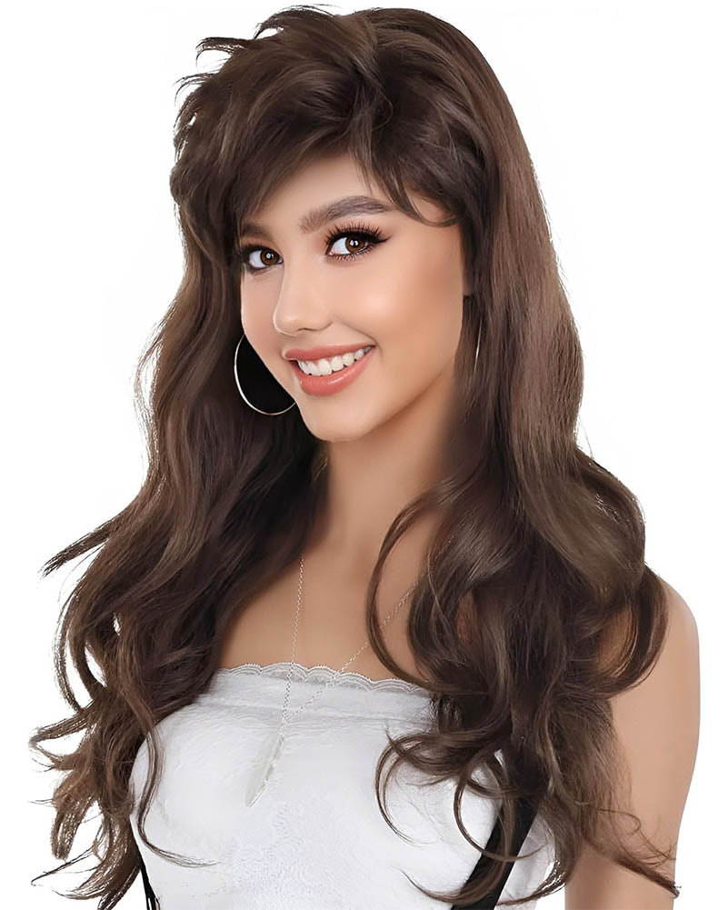 Friendly Monica Long Brown Wig