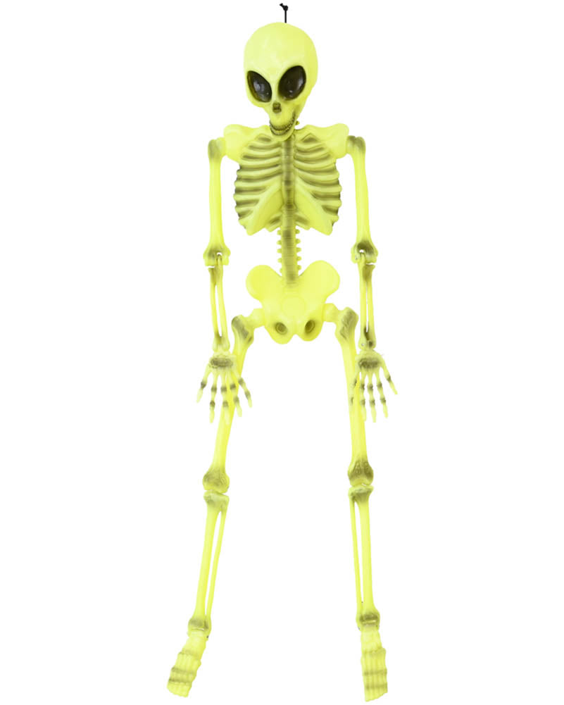 Glow in the Dark Hanging Alien Skeleton Halloween Decoration 1m