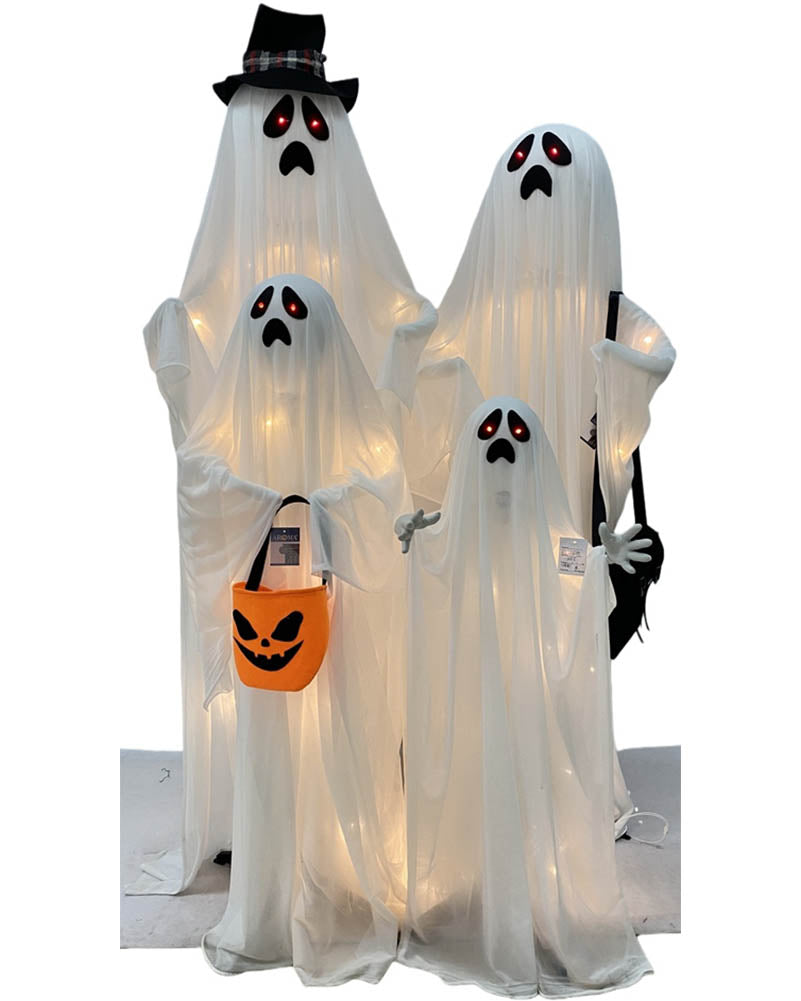 Ghost Stack Family Animated Halloween Decoration 1m
