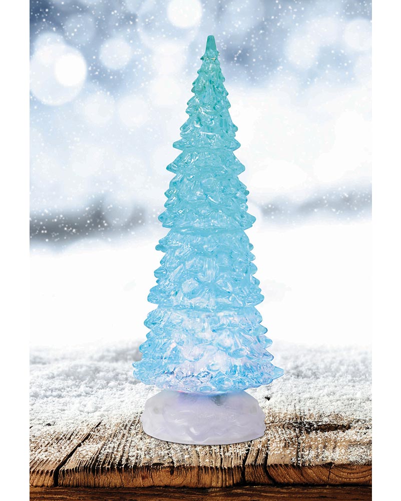 Colour Changing Tree Glitter Swirl Christmas Decoration 26cm